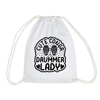 Mignon Conga Batteur Lady Conga Player Conga Batteur - Sac de sport léger - blanc - Devant