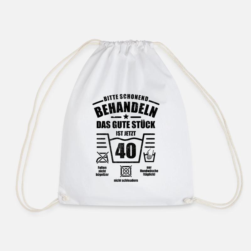 Schonend behandeln - 40. Geburtstag Geschenk - Turnbeutel - Weiß