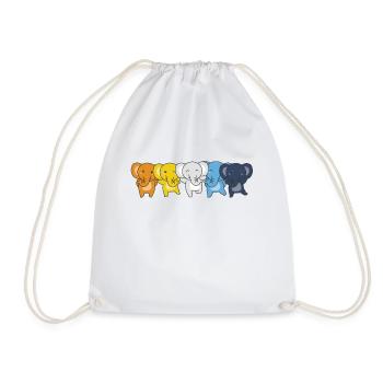 Aroace Flag Pride LGBTQ Cute Elephant - Drawstring Bag - white - Front