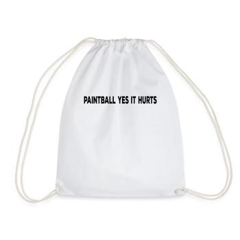 Paintball Yes it hurts - Funny Paintball Paintball - Drawstring Bag - white - Front