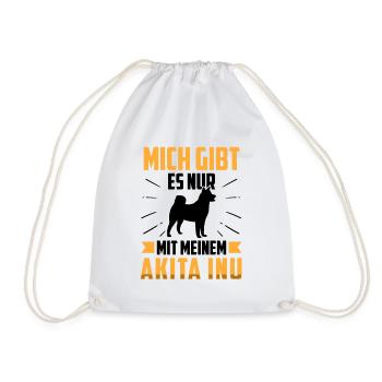 Nur mit meinem Akita Inu japanischer Akita Inu - Turnbeutel - Weiß - Vorne