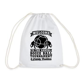 Welcome To Annual Bocce Petanque Bocce Player - Drawstring Bag - white - Front