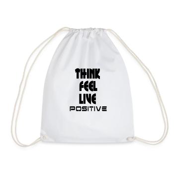 Think feel positive v1 - Drawstring Bag - white - Front