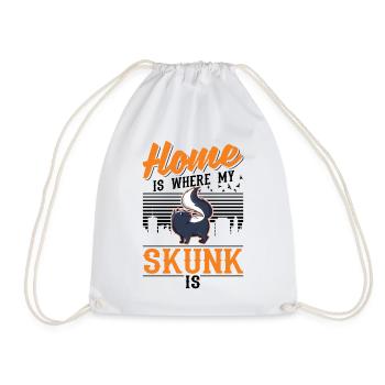 La maison est l’endroit où se trouve ma moufette - Sac de sport léger - blanc - Devant