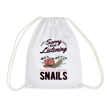 Snail Gift Vineyard Snail - Drawstring Bag - white - Front