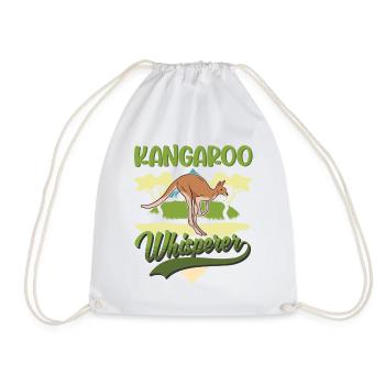 Kangaroo Whisperer Australia Kangaroo - Drawstring Bag - white - Front
