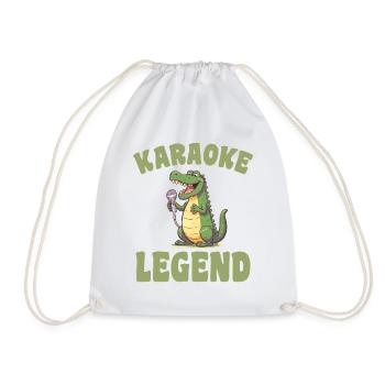 Un chanteur de karaoké dit une légende du karaoké au crocodile - Sac de sport léger - blanc - Devant