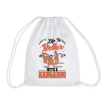 Life is better with kangaroos - Drawstring Bag - white - Front