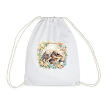 Turtle Lizard Turtle Baby Turtles - Drawstring Bag - white - Front