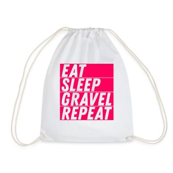 Manger Dormir Gravel Répéter Gravel Vélo Cycliste - Sac de sport léger - blanc - Devant