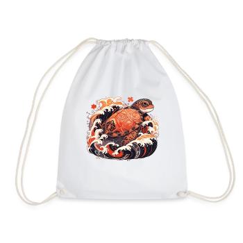 Turtle - Drawstring Bag - white - Front