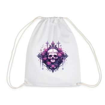 Crâne Crâne Crânes Crâne Squelette - Sac de sport léger - blanc - Devant