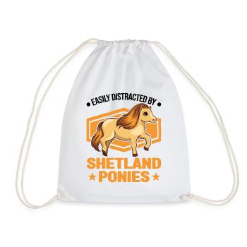 Easily distracted by Shetland Ponies Shetty - Turnbeutel - Weiß - Vorne