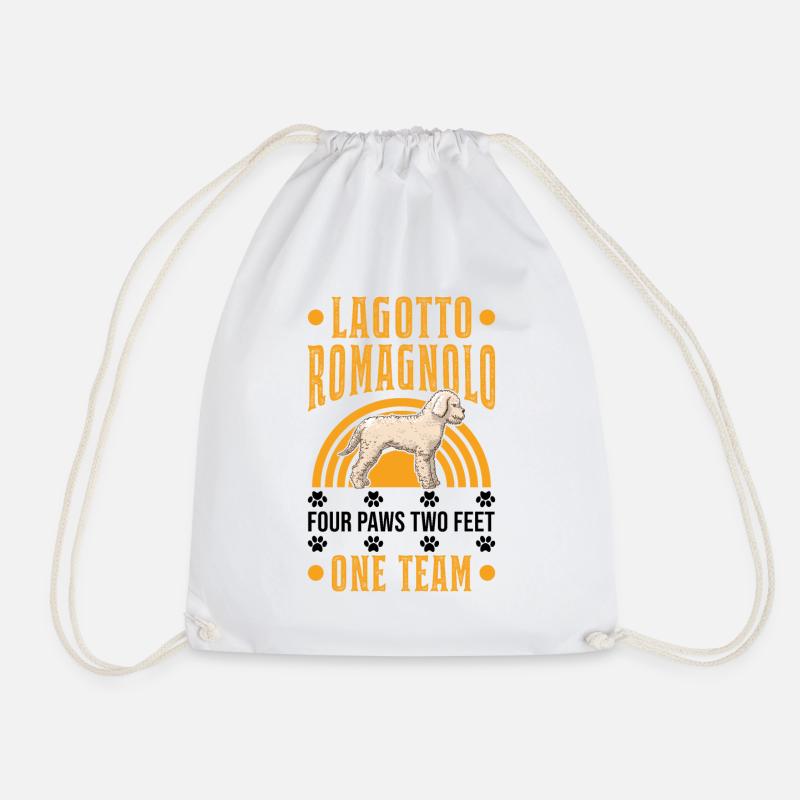 Lagotto Romagnolo 4 paws 2 legs A team - Drawstring Bag - white