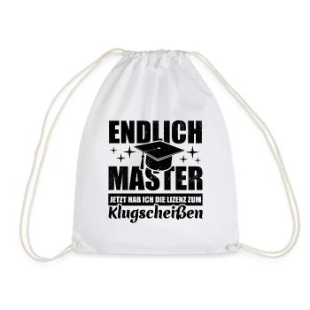Endlich Master - mit der Lizenz zum Klugscheißen - Turnbeutel - Weiß - Vorne