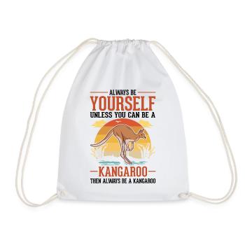 Always be yourself Kangaroo Australia Kangaroo - Drawstring Bag - white - Front