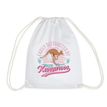 Easily distracted by Kangaroos Kangaroo - Drawstring Bag - white - Front
