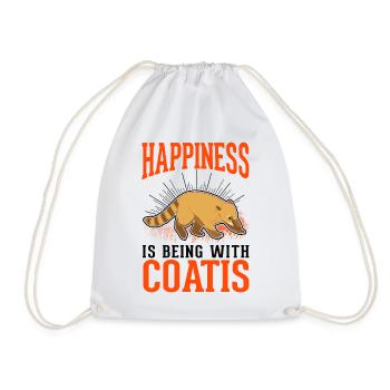 Coati Lucky Proboscis Coati - Drawstring Bag - white - Front