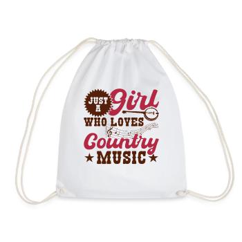 Just a girl who loves country music - Drawstring Bag - white - Front