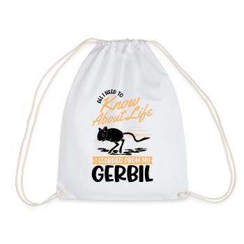 Gerbil Gift Racing Rat Gerbil - Drawstring Bag - white - Front