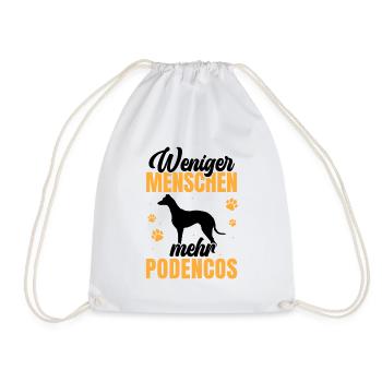 Mehr Podencos spanischer Windhund - Turnbeutel - Weiß - Vorne