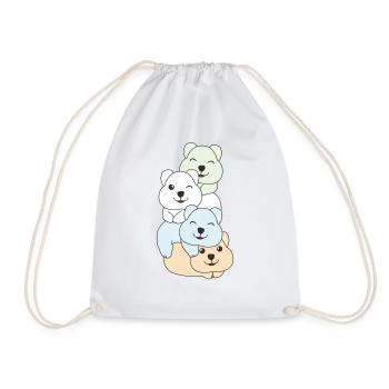 Unlabeld Flag Pride LGBTQ Cute Quokka - Drawstring Bag - white - Front