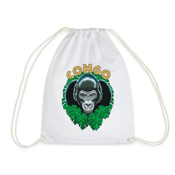 Kongo-Gorilla - Turnbeutel - Weiß - Vorne