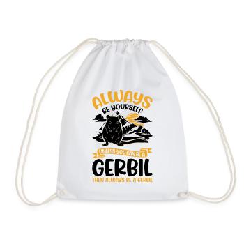 Gerbil Gift Racing Rat Gerbil - Drawstring Bag - white - Front