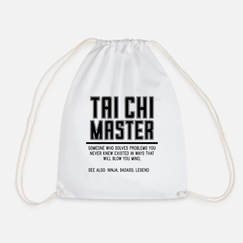 Tai Chi Master Someone Who Solves Tai Chi Chuan - Drawstring Bag - white