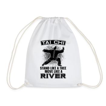 Tai Chi Stand Like A Tree Move Taiji Tai Chi Lover - Drawstring Bag - white - Front
