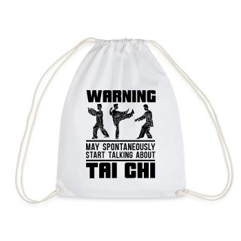 Warning May Spontaneously Chi Chuan Tai Chi Lover - Drawstring Bag - white - Front