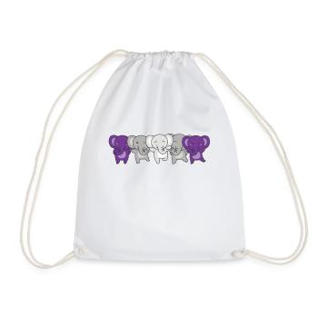 Graysexual Flag Pride LGBTQ Cute Elephant - Drawstring Bag - white - Front