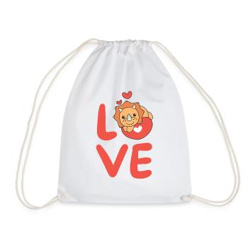 Triceratops pour la Saint-Valentin mignons animaux coeurs - Sac de sport léger - blanc - Devant