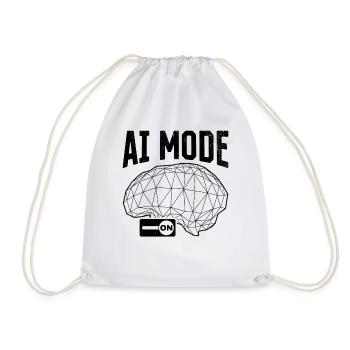 AI Mode On - AI Artificial Intelligence Mode On - Drawstring Bag - white - Front
