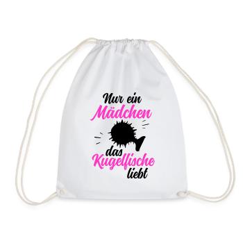 Mädchen das Kugelfisch liebt Riesenkugelfisch - Turnbeutel - Weiß - Vorne