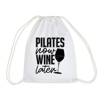 Pilates Now Wine Later Reformer Pilates Lover - Turnbeutel - Weiß - Vorne