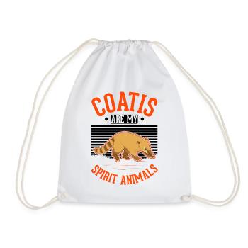 Coati Spirit Animal Proboscis Bear Coati - Drawstring Bag - white - Front