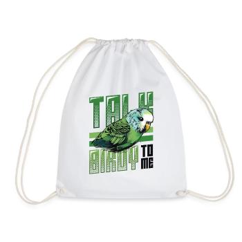 Talk Birdy To Me - Budgie - Drawstring Bag - white - Front