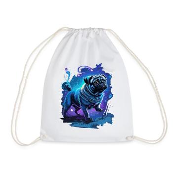 Cute Pug Enchanting Dogs Art - Drawstring Bag - white - Front
