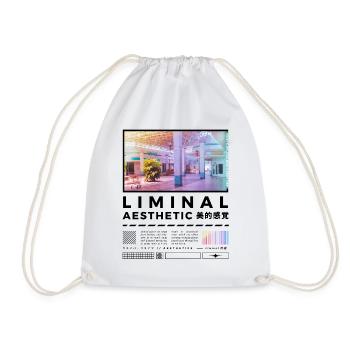 Liminal Spaces Retro 80s & 90s Backrooms Vaporwave - Drawstring Bag - white - Front