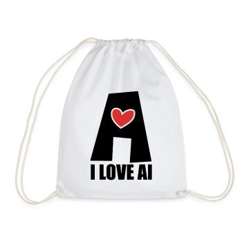 Artificial Intelligence - I love AI - Digital - Drawstring Bag - white - Front