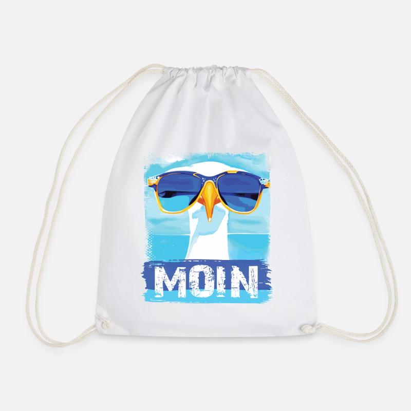 Moin Möwe - blue white Möwen Collection - Turnbeutel - Weiß