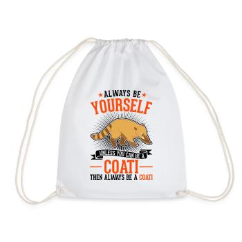 Always be yourself Coati Nasenbär - Drawstring Bag - white - Front