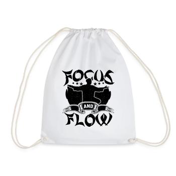 Focus And Flow Meditation Ninjutsu Qigong Lover - Drawstring Bag - white - Front