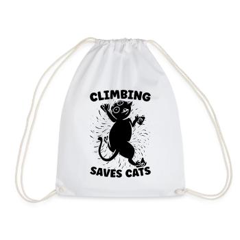Climbing Saves Cats Bouldering Lover Rock Climber - Turnbeutel - Weiß - Vorne