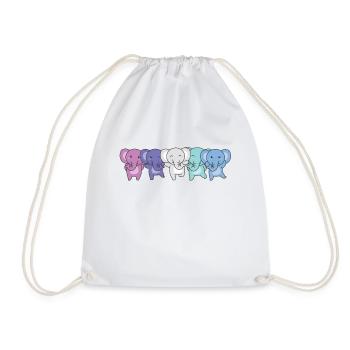 Spectrassexual Flag Pride LGBTQ Cute Elephant - Drawstring Bag - white - Front