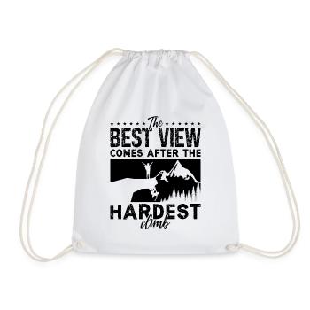 The Best View Comes After Bouldering Rock Climber - Drawstring Bag - white - Front