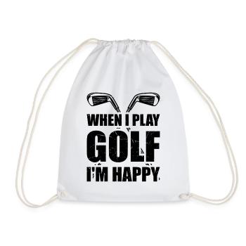 Quand je joue au golf, je suis heureux - Joueur de golf G - Sac de sport léger - blanc - Devant