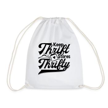 Keep Thrift Stores Thrifty Second Hand Thrifter - Drawstring Bag - white - Front