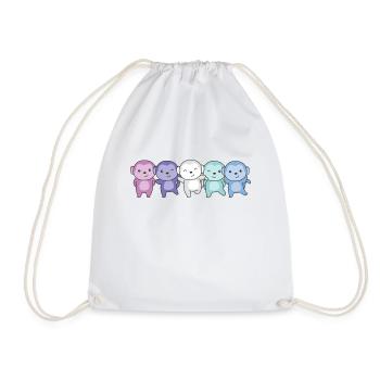 Spectrasdrapeau sexuel Fierté LGBTQ Singe mignon - Sac de sport léger - blanc - Devant